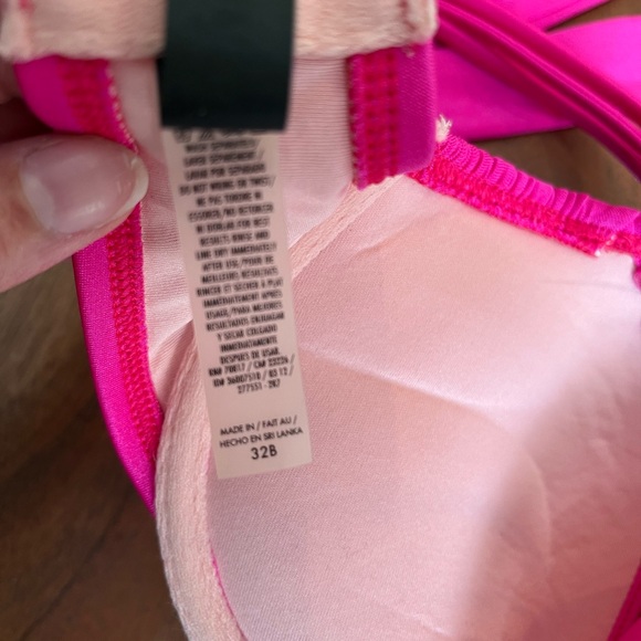 Victoria’s Secret Bombshell Push-Up Bikini Top VS swim 32B hot pink halter - Picture 3 of 9